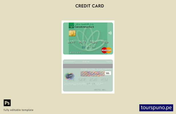 lista para imprimir plantilla de mastercard de Jordan Cairo Amman Bank